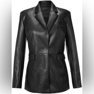 Cabi Women's Black Vegan leather Jacket dressy and classy